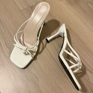 white square toe strappy high heel sandals